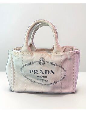 PRADA Canapa 2WAY Tote Bag canvas Beige Used Women